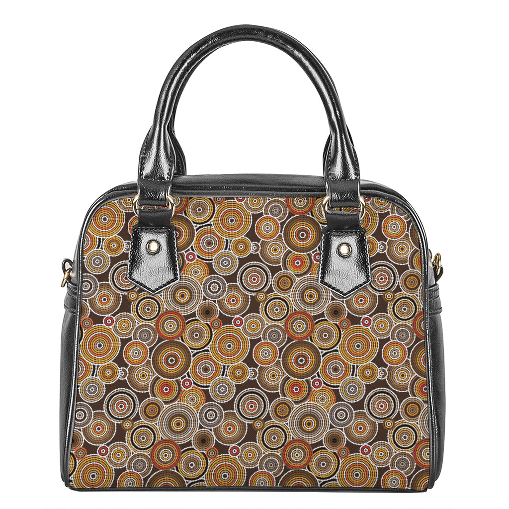 Aboriginal Art Dot Pattern Print Shoulder Handbag