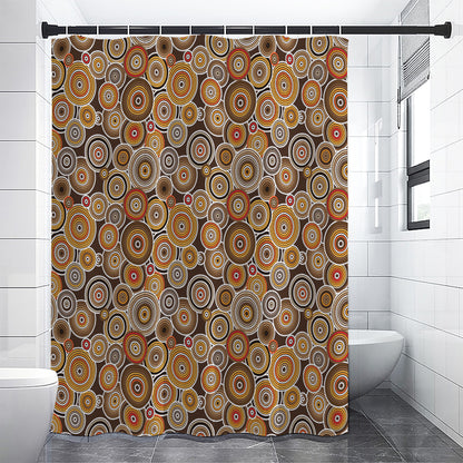 Aboriginal Art Dot Pattern Print Shower Curtain