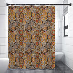 Aboriginal Art Dot Pattern Print Shower Curtain