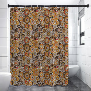 Aboriginal Art Dot Pattern Print Shower Curtain