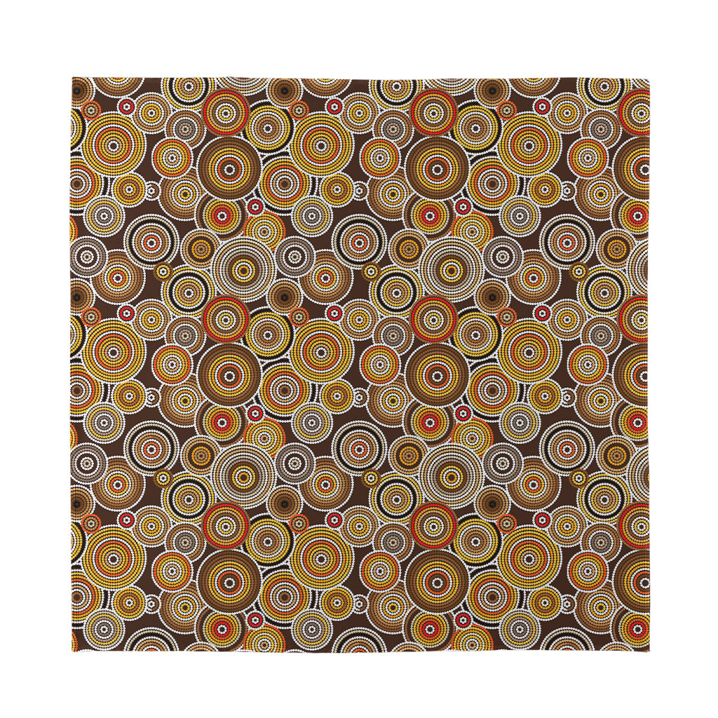 Aboriginal Art Dot Pattern Print Silk Bandana