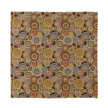 Aboriginal Art Dot Pattern Print Silk Bandana