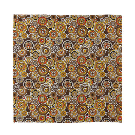 Aboriginal Art Dot Pattern Print Silk Bandana