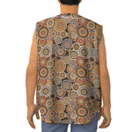 Aboriginal Art Dot Pattern Print Sleeveless Baseball Jersey