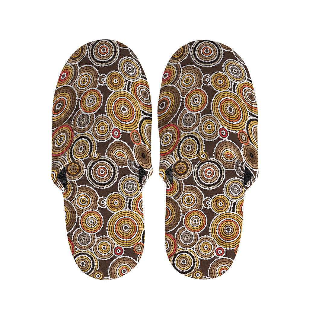 Aboriginal Art Dot Pattern Print Slippers