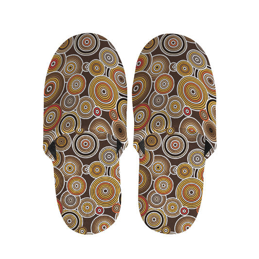 Aboriginal Art Dot Pattern Print Slippers