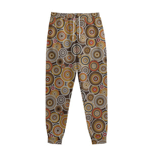 Aboriginal Art Dot Pattern Print Sweatpants