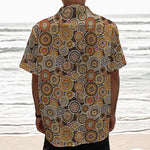 Aboriginal Art Dot Pattern Print Textured Short Sleeve Shirt