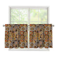 Aboriginal Art Dot Pattern Print Tier Curtains