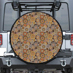 Aboriginal Art Dot Pattern Print Tire Cover