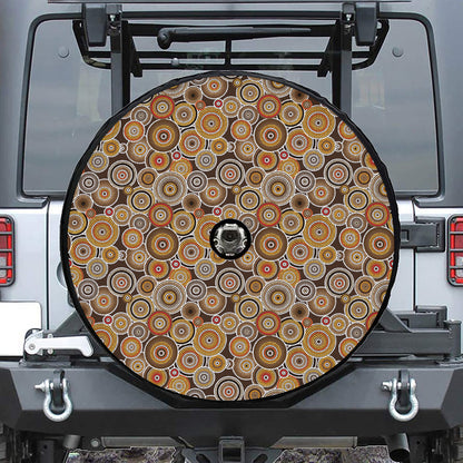 Aboriginal Art Dot Pattern Print Tire Cover With Camera Hole
