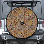 Aboriginal Art Dot Pattern Print Tire Cover With Camera Hole