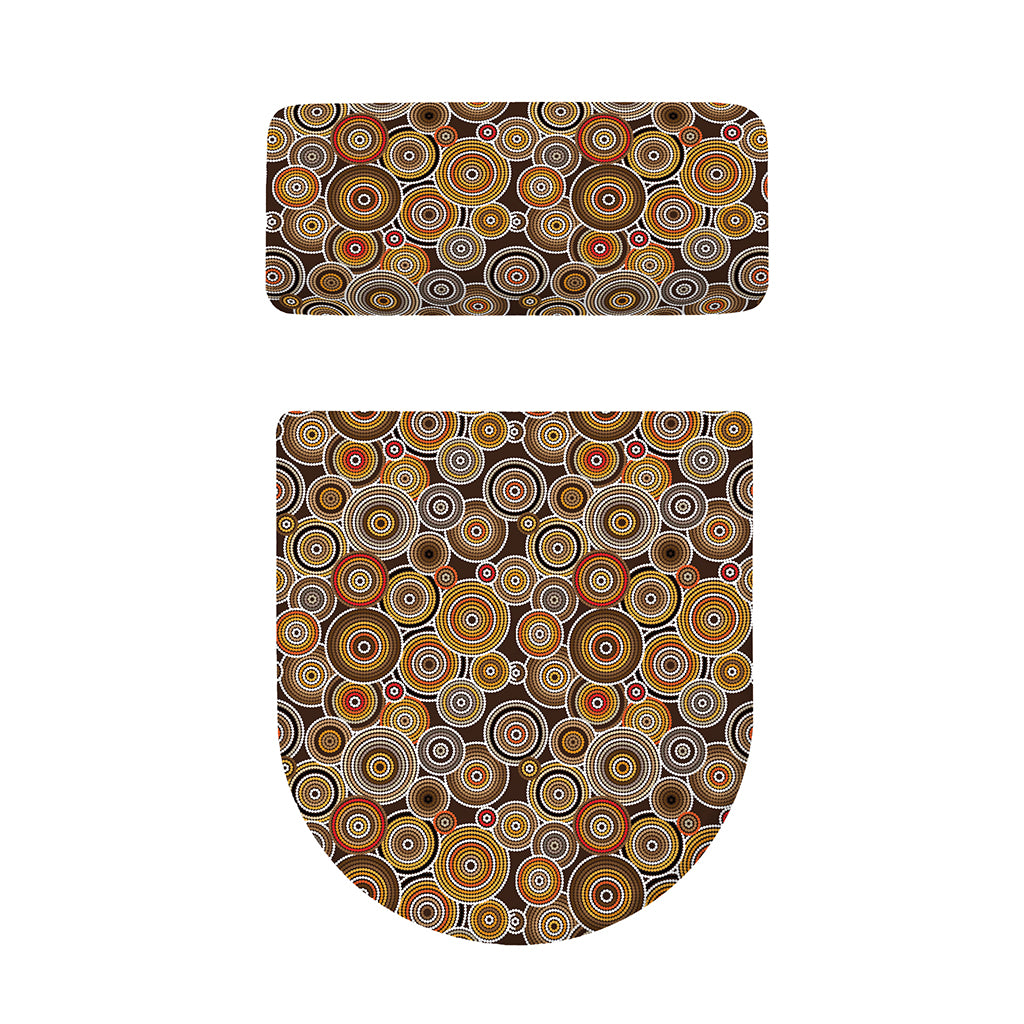 Aboriginal Art Dot Pattern Print Toilet Lid And Tank Cover Set