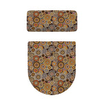 Aboriginal Art Dot Pattern Print Toilet Lid And Tank Cover Set