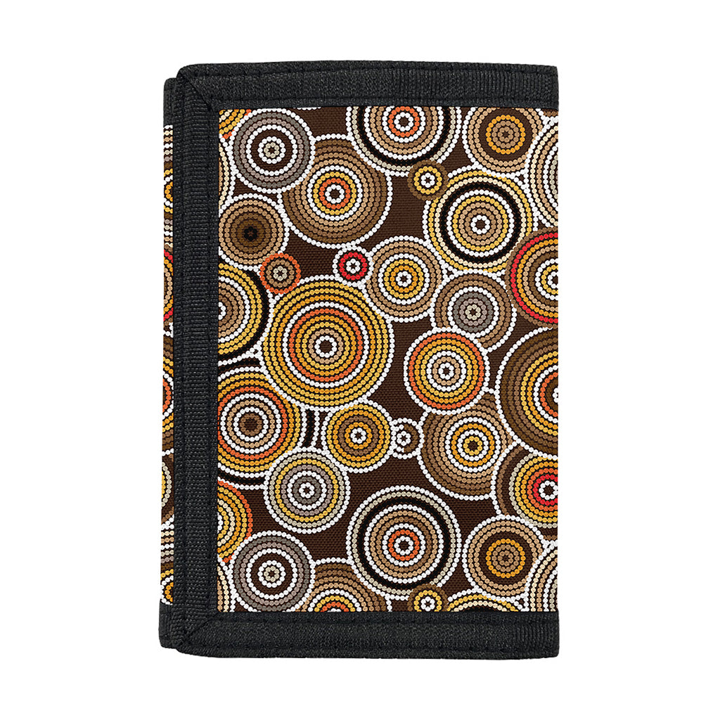 Aboriginal Art Dot Pattern Print Trifold Wallet