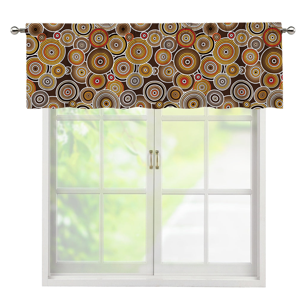 Aboriginal Art Dot Pattern Print Window Valance