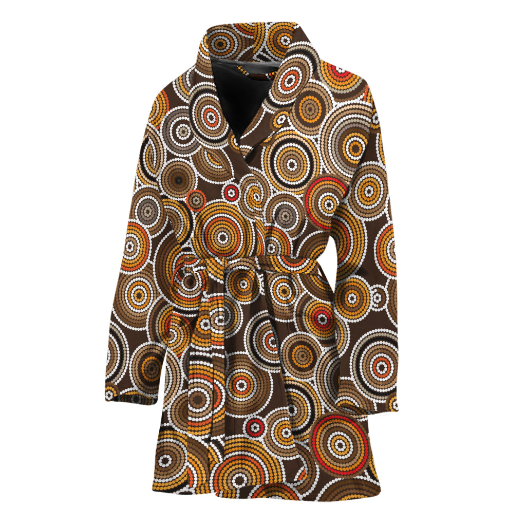 Aboriginal Art Dot Pattern Print Women's Bathrobe