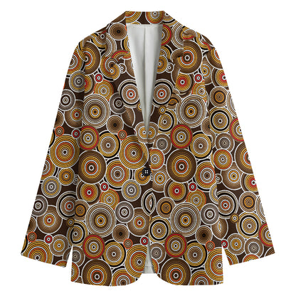Aboriginal Art Dot Pattern Print Women's Blazer