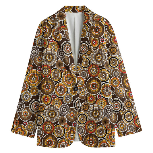 Aboriginal Art Dot Pattern Print Women's Blazer