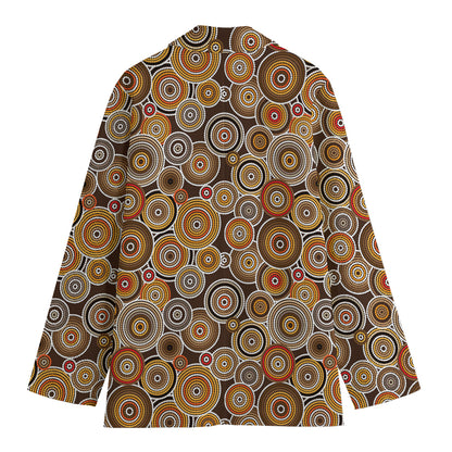 Aboriginal Art Dot Pattern Print Women's Blazer