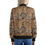 Aboriginal Art Dot Pattern Print Women's Bomber Jacket