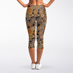 Aboriginal Art Dot Pattern Print Women's Capri Leggings