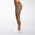 Aboriginal Art Dot Pattern Print Women's Capri Leggings
