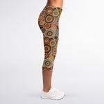 Aboriginal Art Dot Pattern Print Women's Capri Leggings