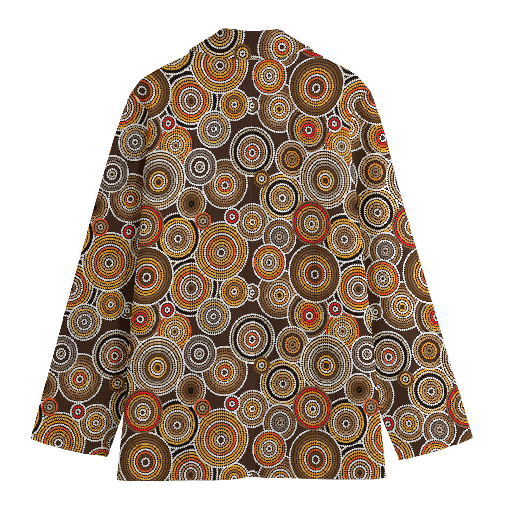 Aboriginal Art Dot Pattern Print Women's Cotton Blazer