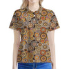 Aboriginal Art Dot Pattern Print Women's Polo Shirt