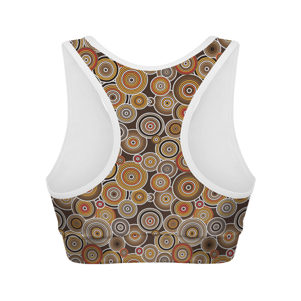 Aboriginal Art Dot Pattern Print Women's Sports Bra