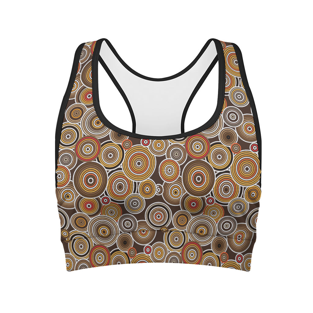 Aboriginal Art Dot Pattern Print Women's Sports Bra