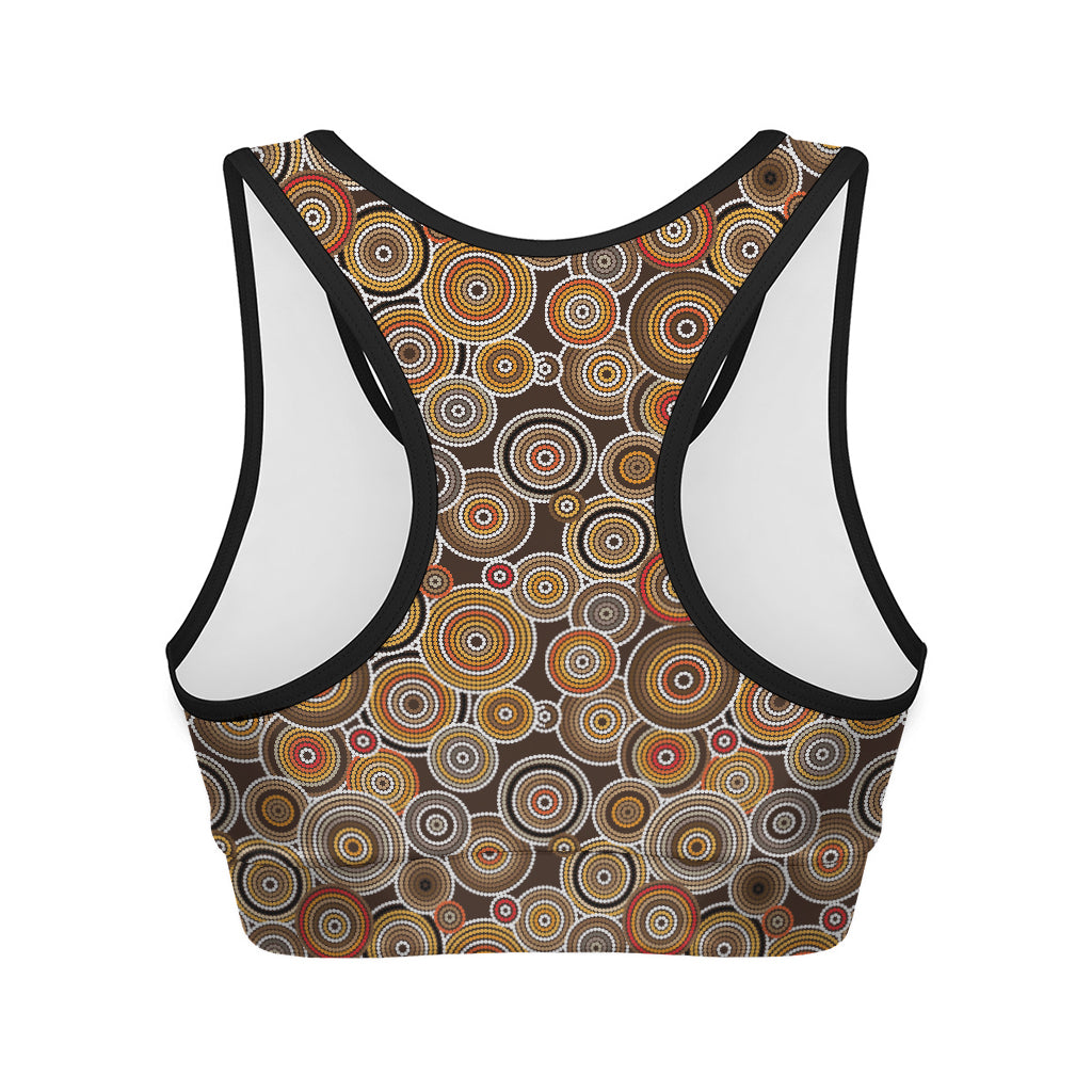 Aboriginal Art Dot Pattern Print Women's Sports Bra