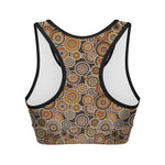 Aboriginal Art Dot Pattern Print Women's Sports Bra