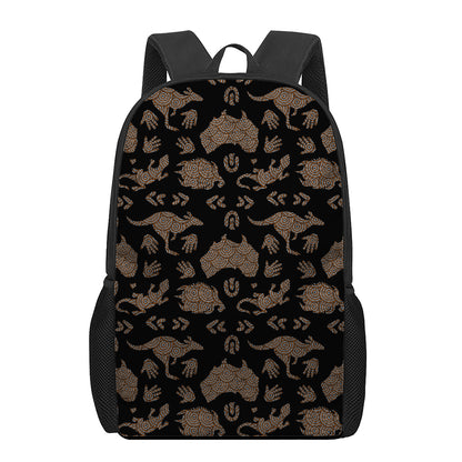 Aboriginal Australian Pattern Print 17 Inch Backpack