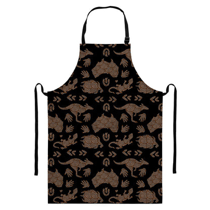 Aboriginal Australian Pattern Print Bib Apron With Pocket