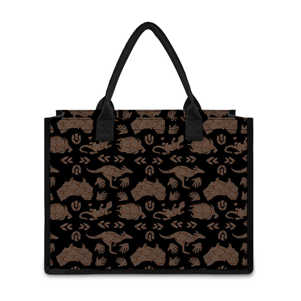 Aboriginal Australian Pattern Print Canvas Tote Bag