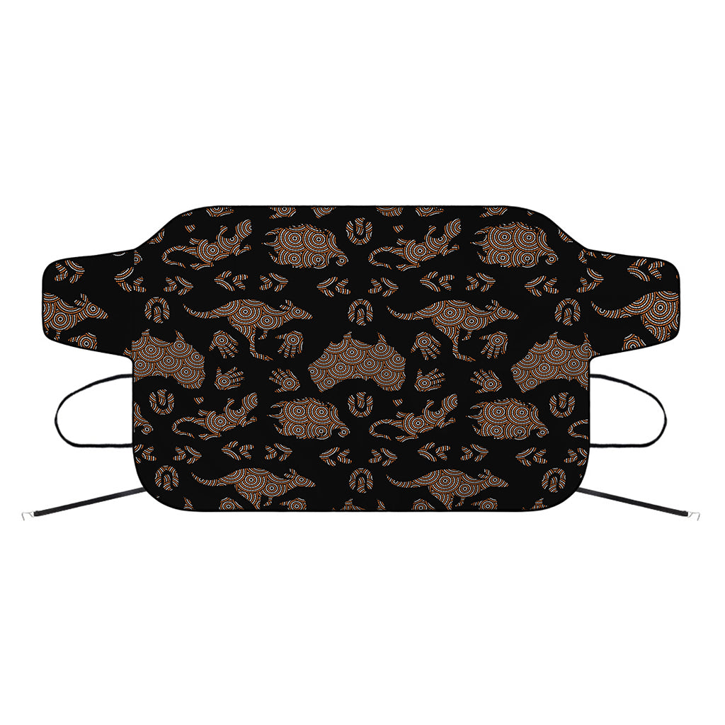 Aboriginal Australian Pattern Print Car Windshield Snow Cover