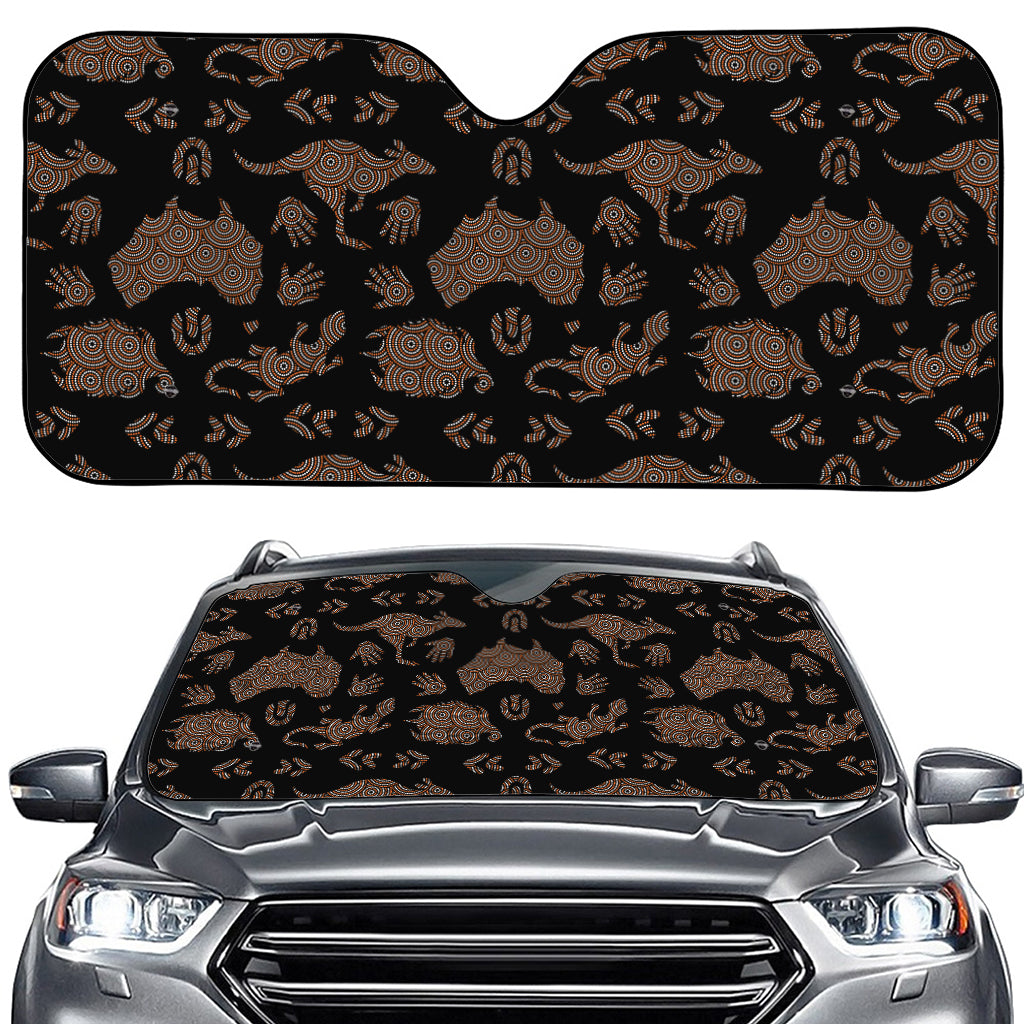 Aboriginal Australian Pattern Print Car Windshield Sun Shade