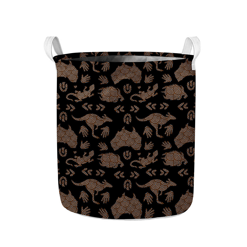 Aboriginal Australian Pattern Print Collapsible Laundry Basket