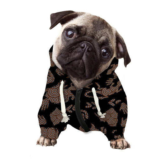 Aboriginal Australian Pattern Print Dog Zip Up Hoodie