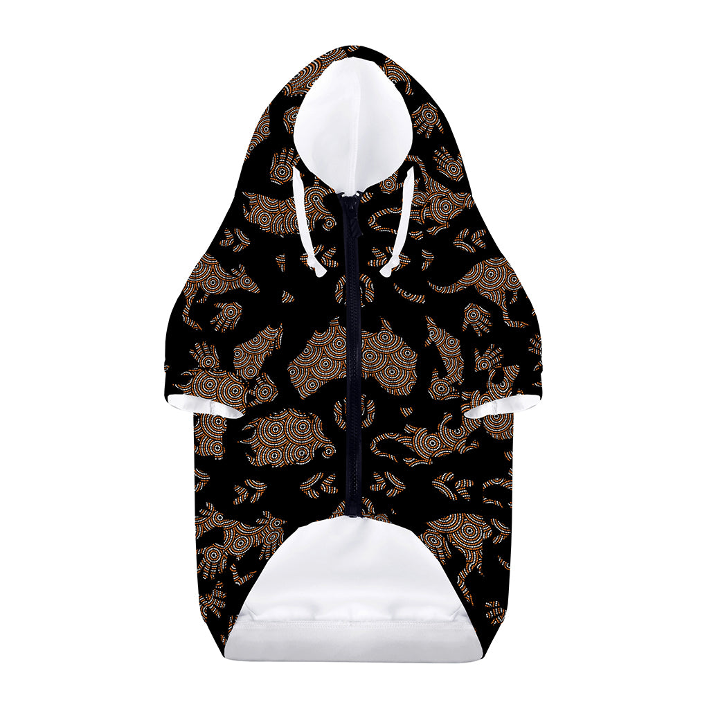 Aboriginal Australian Pattern Print Dog Zip Up Hoodie