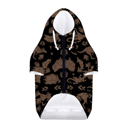 Aboriginal Australian Pattern Print Dog Zip Up Hoodie