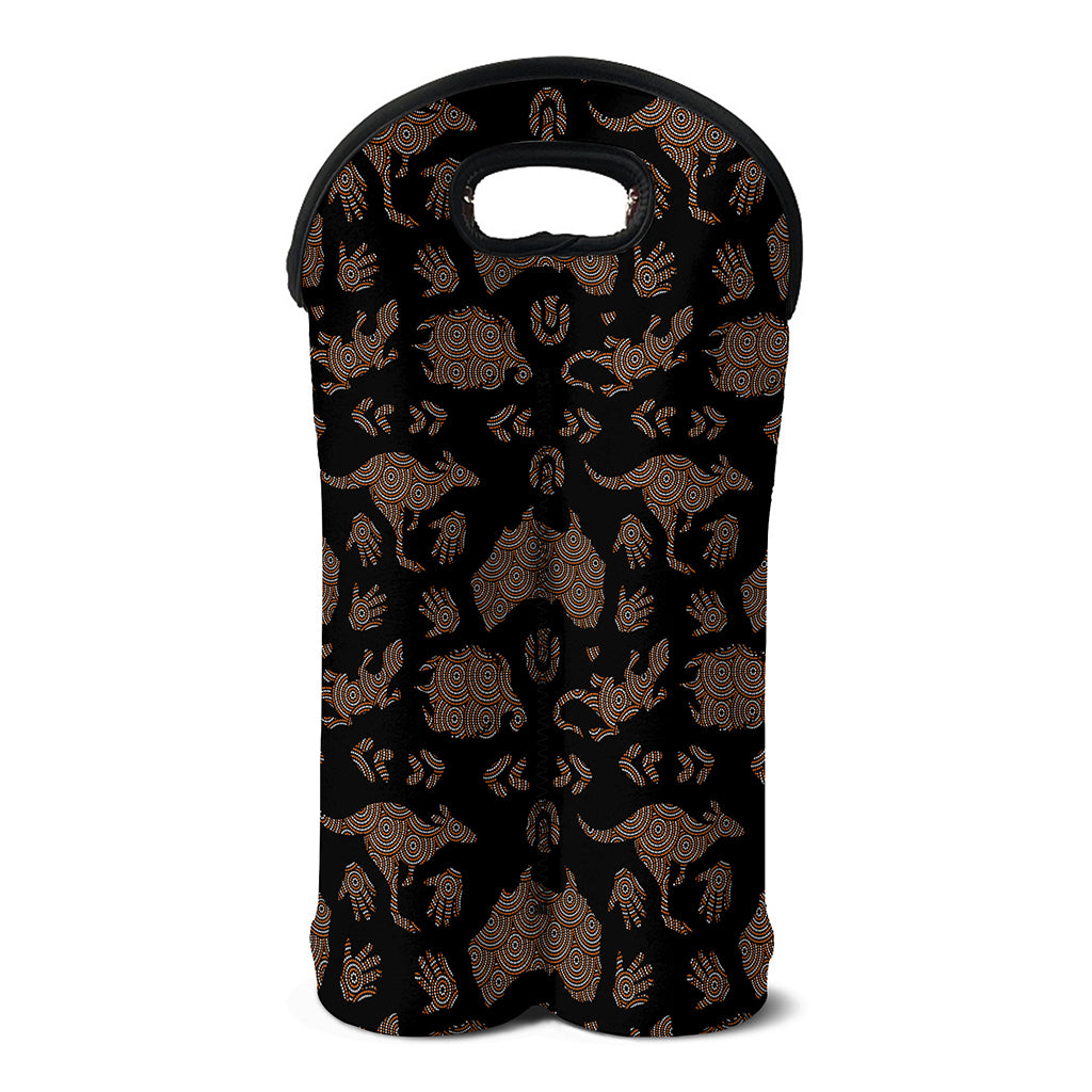 Aboriginal Australian Pattern Print Double Neoprene Wine Tote