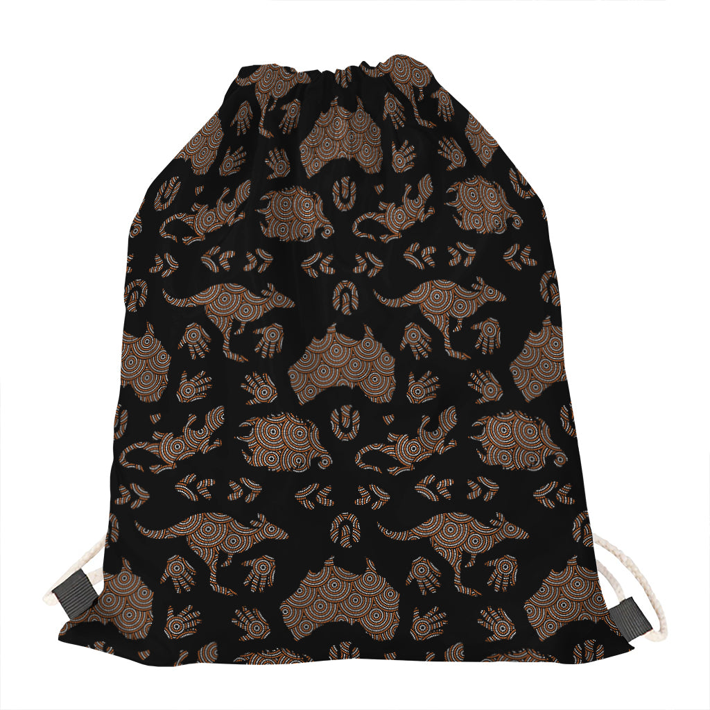 Aboriginal Australian Pattern Print Drawstring Bag