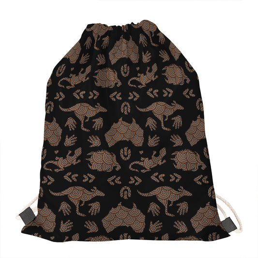 Aboriginal Australian Pattern Print Drawstring Bag