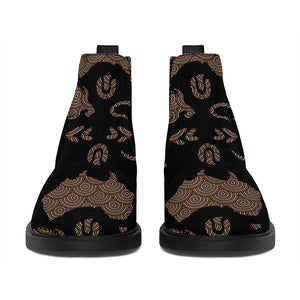 Aboriginal Australian Pattern Print Flat Ankle Boots