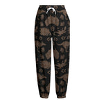 Aboriginal Australian Pattern Print Fleece Lined Knit Pants