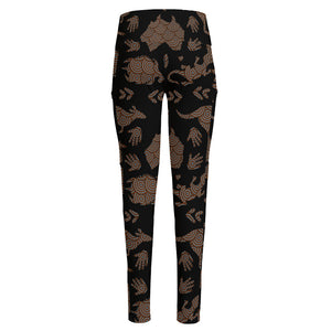 Aboriginal Australian Pattern Print High-Waisted Pocket Leggings