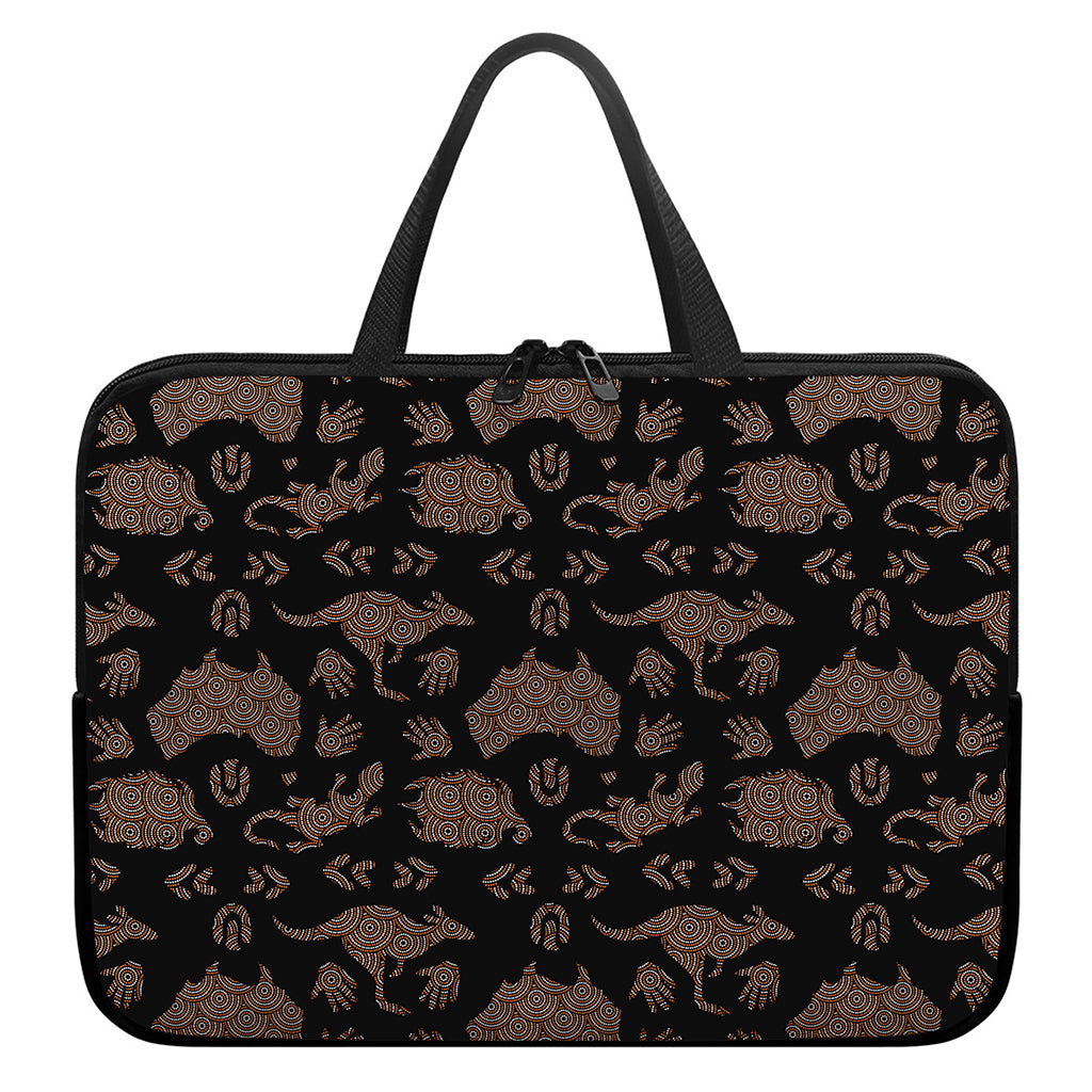 Aboriginal Australian Pattern Print Laptop Sleeve With Handle